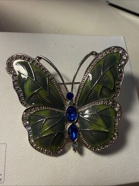 Vintage Southwest-style brooch pin (butterfly motif), 1988